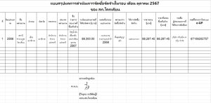 สรุปผลการจัดซื้อจัดจ้าง ประจำเดือน ตุลาคม 2567