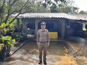 พ.ต.ท.มนูศักดิ์ ปาระมี สว(สอบสวน)สภ.โคกเคียน ร่วมตรวจสอบความเรียบร้อย ต้อนรับองคมตรี