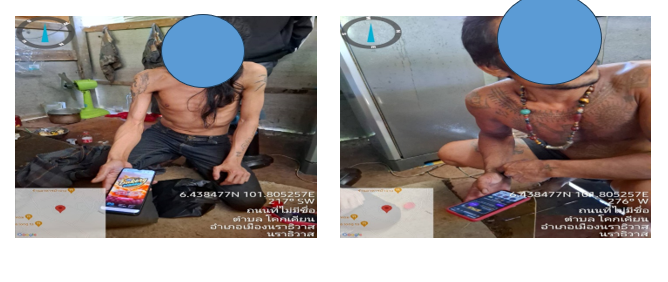 พ.ต.ท.อนุชา ไชยแบน สว.สส.สภ.โคกเคียน,ร.ต.อ.อภิชาติ ดอเลาะ รอง  สว.สส.สภ.โคกเคียน  พร้อมข่ายสืบสวน สภ.โคกเคียน ร่วมกันจับกุมผู้ต้องหาลักลอบเล่นการพนัน(ออนไลน์) จำนวน 2 ราย 2 คน 